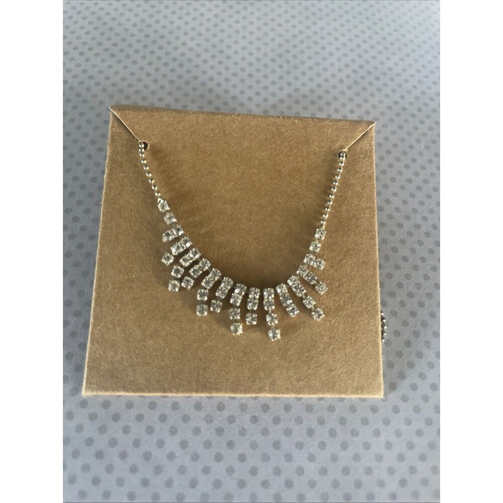 Silver Plated Icing Vintage Dangle Necklace Cubic Zarconium